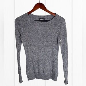 Express Women’s Grey & Black Pullover Sweater Size Medium